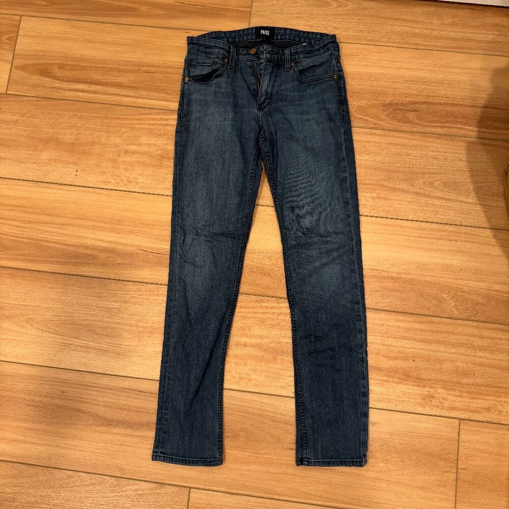 Paige Black Federal Straight leg Stretch Jeans Size 29